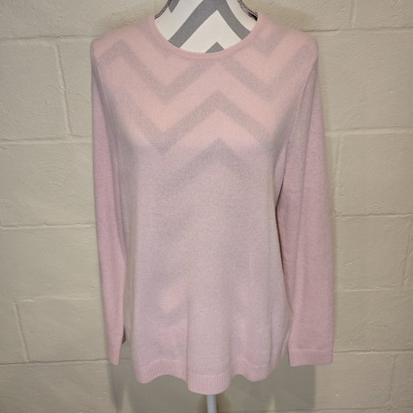 LL Bean Women's 100% Cashmere Crewneck Sweater Shell Pink Size Large Pull Over. - Picture 1 of 11